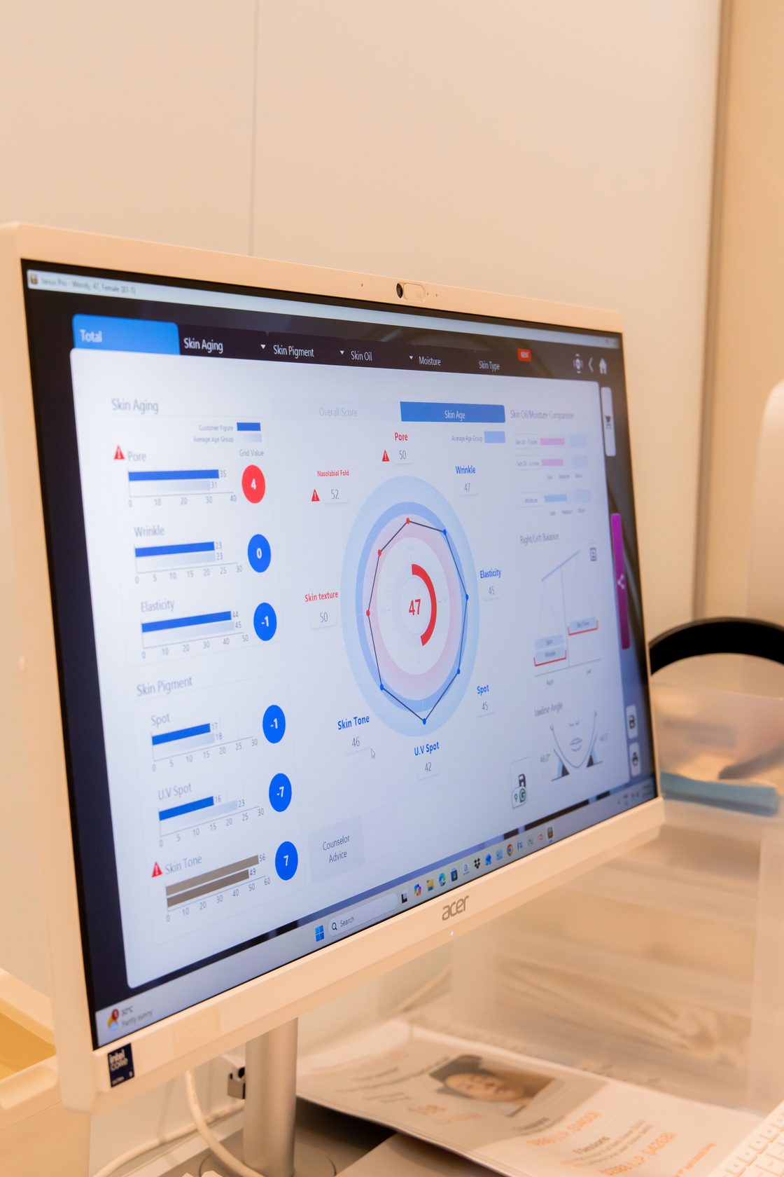 Skin analysis dashboard