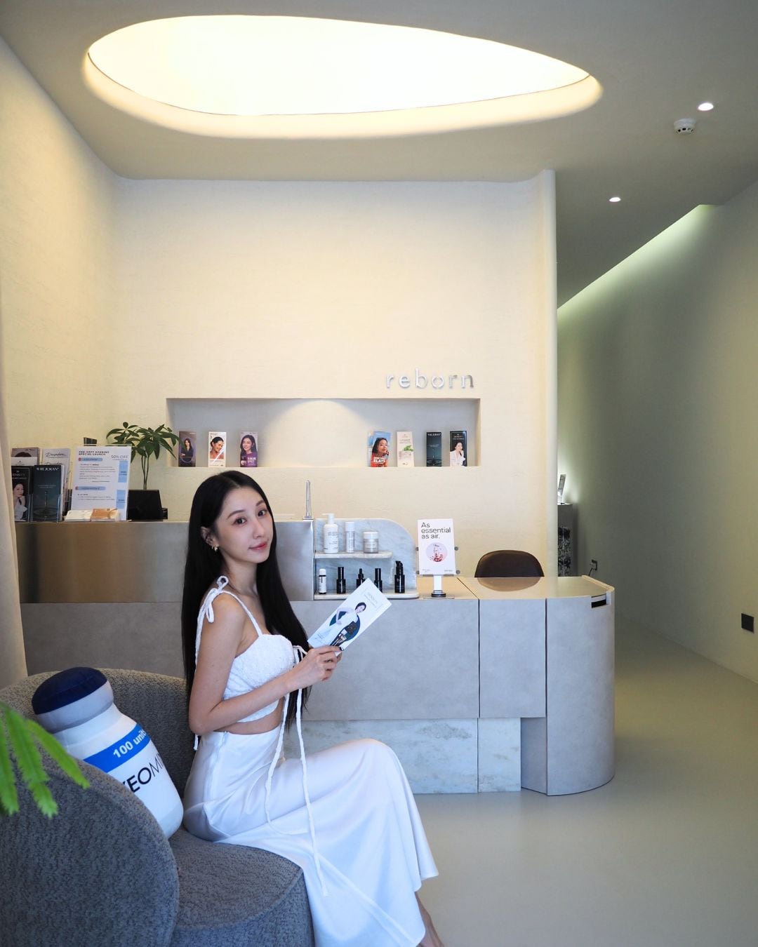 Reception area at Reborn Skin Clinic on East Coast Road
